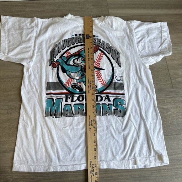 Vintage Florida Miami Marlins Inaugural 1993 Shirt Sz L Fits SM Single Stitch - Picture 6 of 11